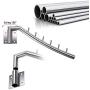 Wall Mount Clothing Rack - 2 Pack - Stainless Steel Hanging Drying Clothes Hanger with Swing Arm Holder - Heavy Duty Laundry Closet Storage Organizer Rod -Space Saver Clothing for Bedrooms, Bathrooms