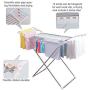 BAOYOUNI Clothes Drying Rack Collapsible Lightweight Laundry Dryer Hanger Shelf with Socks Clips for Bathroom, Indoor, Balcony, Yard and Outdoor Use