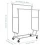 Cypressshop Heavy Duty Double Rail Bar Adjustable Rolling Cloth Garment Rack Hanger Steel Durable Trolley Clothing Hanging Rack Collapsible Clothes Dryer Indoor Outdoor Home Furniture