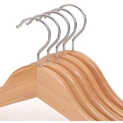 LQFLD Natural Wooden Coat Hangers-Pack of 10 Hangers for Baby & Toddler Clothes-32cm Wide