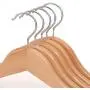 LQFLD Natural Wooden Coat Hangers-Pack of 10 Hangers for Baby & Toddler Clothes-32cm Wide
