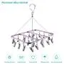 Bojly Drying Hanger Rack Foldable Clip and Laundry for Drying Clothes Socks Towels Lingerie Underwear Purple
