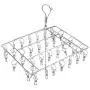 Urijk 36 Clips Metal Clothespins Stainless Steel Clothes Drying Rack Portable Metal Hanger Great for Indoor Outdoor Laundry Hanger Rectangle Hanging Clothes Dryer