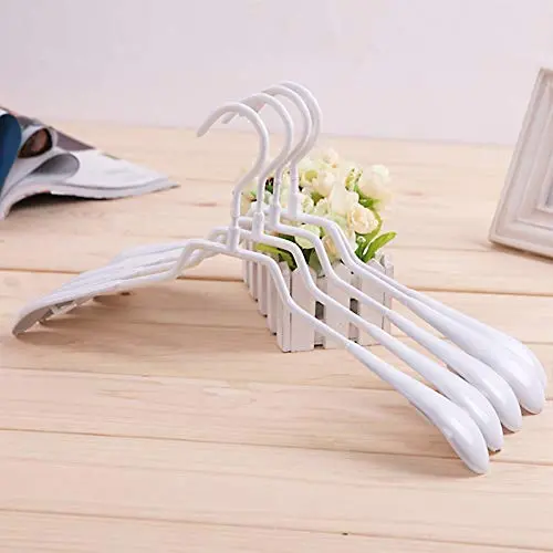 PeiQiH Suit Clothes Hangers, Long 15.3&quot Adult Hangers Wide Shoulder Not-Slip Rubber Coating Durable Standard Hangers for Coats Jackets Shirt-White-5 Pack 33x19x3cm