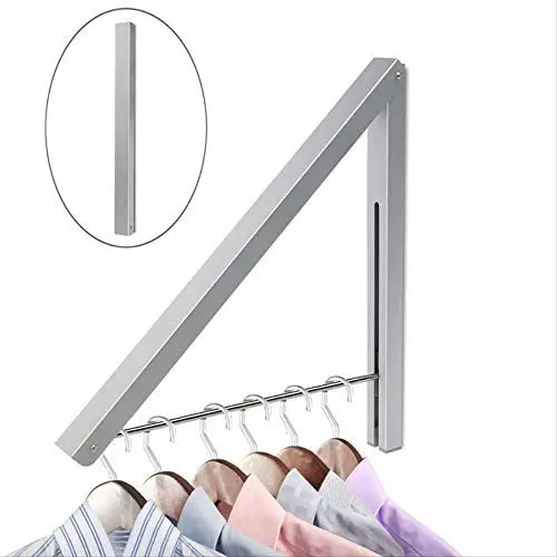 KIPB Alumimum Wall Adjustable Clothes Hanger Rack Bracket Silver Cloth Storage Hangers for Laundry Organization Closet Storage System KIPB Alumimum Wall Adjustable Clothes Hanger Rack Bracket Silver Cloth Storage Hangers for Laundry Organization Closet Storage System