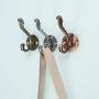uxcell Dual Wall Hooks Zinc Alloy Wall Mounted Double Hooks Clothes Hanger Holder w Screws Plating Finish, Silver Tone