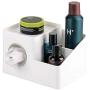 mDesign Square Facial Tissue Boxes Cover Holder, Storage Organizer Caddy for Bathroom Vanity Countertop, Bedroom Dresser, Night Stand, Desk, Table - Holds Makeup, Toiletries, Pens - 2 Pack - White/Satin