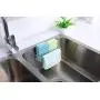 Adhesive Sponge Holder + Dish Cloth Hanger, 2-in-1 Sink Caddy, SUS304 Stainless Steel Rust Proof Water Proof, No Drilling