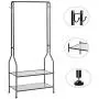 SAVICOS Clothing Garment Rack Heavy Duty Commercial Grade Clothes Stand Rack 2-Tier Entryway Metal Coat Rack and Shoe Bench Storage Stand with Single Rod Home Office Bedroom Metal Black SAVICOS Clothing Garment Rack Heavy Duty Commercial Grade Clothes Stand Rack 2-Tier Entryway Metal Coat Rack and Shoe Bench Storage Stand with Single Rod Home Office Bedroom Metal Black
