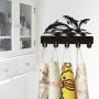 XIAMUXI Cute Dolphin Silhouette Wooden Hanger Unique Gift Clothes Hat Key Hook/Coat Rack/Wall Hook Home Decoration Wall Stickers Kitchen Bathroom Towel Hook,Black