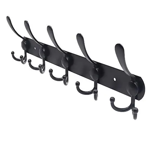 Coat Rack Wall Mounted,LECAMEBOR Coat Hooks Clothes Hanger for Robe Hat Towel Purse Stainless Steel 5 Tri Hooks for Entryway Mudroom Bathroom(Black) Coat Rack Wall Mounted,LECAMEBOR Coat Hooks Clothes Hanger for Robe Hat Towel Purse Stainless Steel 5 Tri Hooks for Entryway Mudroom Bathroom(Black)