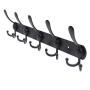 Coat Rack Wall Mounted,LECAMEBOR Coat Hooks Clothes Hanger for Robe Hat Towel Purse Stainless Steel 5 Tri Hooks for Entryway Mudroom Bathroom(Black)