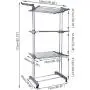 LeiAn Clothes Hangers, 3-Layer Portable Practical Clothes Dryer Gray Drying Rack Outdoor Multi-Function Clothing Hangers, for Coat Jacket Sweater Shirt Strong, Durable LeiAn Clothes Hangers, 3-Layer Portable Practical Clothes Dryer Gray Drying Rack Outdoor Multi-Function Clothing Hangers, for Coat Jacket Sweater Shirt Strong, Durable