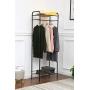 HOME BI Clothing Garment Rack, Clothes Stand Rack Organizer Storage with Hanging Rod and 2-Tier Metal Storage Shelf, 24”W x 15”D x 65”H, Black