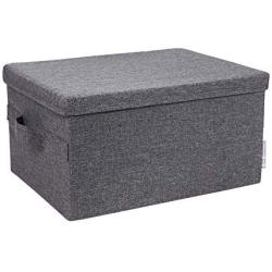 Bigso Soft Storage Boxes with Lid, Medium, Grey