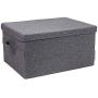 Bigso Soft Storage Boxes with Lid, Medium, Grey