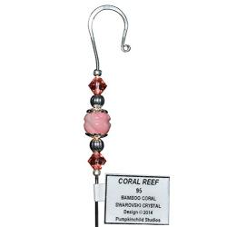 Handmade Jeweled Ornament Hanger Hook- CORAL REEF