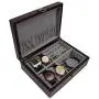 Decorebay Executive PU Crocodile Leather Cufflink Case and Ring Storage Organizer and Jewellery Boxes for Men (Seal Brown)