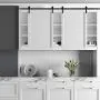 Hahaemall New Design Mini J-Shape Hangers Sliding Barn Door Hardware Track Roller Hanging Kit (10FT Mini J-Shape Double Kit)