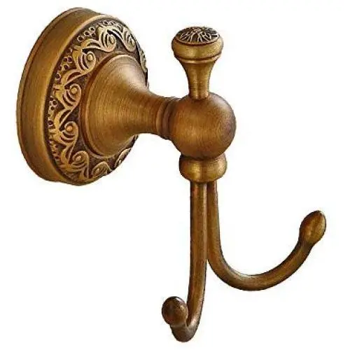 WDDMFR Robe Hooks Antique Brass Towel Hooks Coat Hanger Door Wall Hook Cloth Towel Bath Retro Home Deco Bathroom Accessories Rack