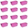 Sterilite ClearView Latch 15 Qt Plastic Storage Container Box, Purple (12 Pack)