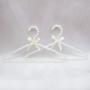 JTKDL 10 Packs White Faux Pearl Bow Clothes Hangers Hook for Adult Bowknot Traceless Holder