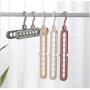 Multilayer Anti Slip Hanger Plastic 9 Hole Windproof Magic Clothes Hanger Space Saving Organizer Fix Holder Storage Rack Buckle 10pcs Random Color
