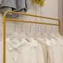 Industrial Clothing Rack Rustic Customized Heavy Duty Garment Display Rack Floor-Standing Hangers Clothes Shelves for Show Room Retail Store Gold Industrial Clothing Rack Rustic Customized Heavy Duty Garment Display Rack Floor-Standing Hangers Clothes Shelves for Show Room Retail Store Gold