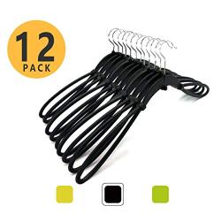 VISMOORE Portable Suit Hanger for Business Travel Luxury Design with Reinforce Rotatable Hanger Wings Free Swivel to Different Shoulder Widths, Space Saving Clothes Hangers (Black, Classic)