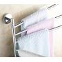 Estrend Swivel Towel Rack Heavy Duty Brass Wall Mounted Swing Towel Bar Holder for Bathroom 5-Arm