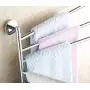 Estrend Swivel Towel Rack Heavy Duty Brass Wall Mounted Swing Towel Bar Holder for Bathroom 5-Arm