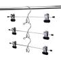 Amber Home 13 Inch Add-On Heavy Duty Stackable Metal Slacks Pants and Skirt Hanger Chrome with Extra Strong Non-Slip Adjustable Clips (20 Pack)