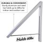 Stock Your Home Retractable Clothes Rack - Wall Mounted Folding Clothes Hanger Drying Rack for Laundry Room Closet Storage Organization, Aluminum, Easy Installation, 1 Pack (Silver)