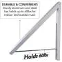 Stock Your Home Retractable Clothes Rack - Wall Mounted Folding Clothes Hanger Drying Rack for Laundry Room Closet Storage Organization, Aluminum, Easy Installation, 1 Pack (Silver)