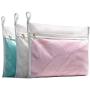 TENRAI Delicates Laundry Bags, 3-Wire Process 3 Times Stronger, Bra Fine Mesh Wash Bag for Underwear, Lingerie, Pantyhose, Socks, Use YKK Zipper, Have Hanger Loops (0 Fluorescent Cloth, 3 Medium, QS