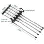 5pcs Random Color Fashion 5 in 1 Pant Rack Shelves Stainless Steel Clothes Hangers Multi-Functional Wardrobe Magic Hanger Decoration