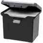 IRIS USA, Inc. HFB-24E-TOP Portable Letter Size File Boxes with Organizer Lid, 4 Pack, Black, Large