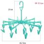 Plastic Foldable Underwear Hanging Dryer Clothes Clips Hanger Drying Rack (Blue)