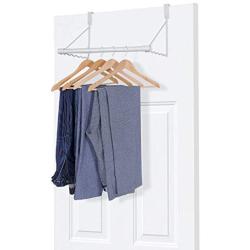 MaidMAX Metal Over The Door Closet Rods, Over Door Clothes Organizer Hanger Rack for Clothing or Towel, White