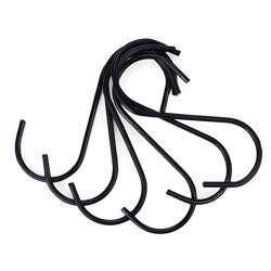 Flammi 20Pcs Heavy Duty S Hook MAX Load 40LB Black Hanging Hook Anti-Rust Hanging Plant Pan Pot S Shaped Hook for Mugs Towels Bags Kitchen Office Garden Closet (3.38 inch)