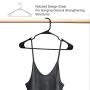 HOUSE DAY Black Plastic Hangers,50 Pack Plastic Clothes Hangers for Skirt Suit Coat, Standard Clothing Hangers