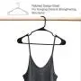 HOUSE DAY Black Plastic Hangers,50 Pack Plastic Clothes Hangers for Skirt Suit Coat, Standard Clothing Hangers