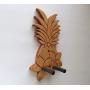 Ukulele Wall Mount Hanger, Deluxe Carved Pineapple, Plumeria, Luau Party Decor
