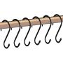 DINGEE 6 inch Large S Hooks Heavy Duty Non-Slip Vinyl Coated (6 Pack) Black Metal Steel S Hooks for Hanging Plants Closet Rod Jeans Plants Jewelry Kitchen Pot Pan Cups Towels Hats