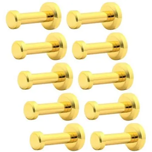 WEBI 10 Set Brass Round Clou Robe Coat Bath Kitchen Towel Hook, Single Wall Door Mounted Hat Garment Rack Holder Closet Clothing Hanger Rail Entryway Bedroom Garage Home Office Organizer Storage, Gold WEBI 10 Set Brass Round Clou Robe Coat Bath Kitchen Towel Hook, Single Wall Door Mounted Hat Garment Rack Holder Closet Clothing Hanger Rail Entryway Bedroom Garage Home Office Organizer Storage, Gold