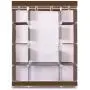 Clothes Closet Clothes Wardrobe Portable, Non-Woven Fabric Cloth Storage Wardrobe, Clothes Organizer Shelf Clothing Cabinet with Hangers, 4 Tiers and 10 Compartments, Brown Clothes Closet Clothes Wardrobe Portable, Non-Woven Fabric Cloth Storage Wardrobe, Clothes Organizer Shelf Clothing Cabinet with Hangers, 4 Tiers and 10 Compartments, Brown