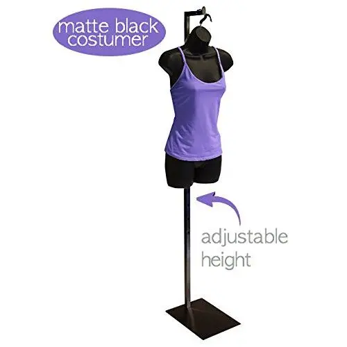 Only Garment Racks 2204 Matte Black Finish Single Garment Display Rack - Adjustable Height from 49" to 78" - Perfect Clothing Display Rack for Highlighting Featured Merchandise Only Garment Racks 2204 Matte Black Finish Single Garment Display Rack - Adjustable Height from 49" to 78" - Perfect Clothing Display Rack for Highlighting Featured Merchandise