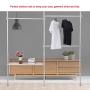 Cocoarm Clothes Drying Rack,Multifunctional 3 Layers Rails Garment Clothes Coat Rack Dryer Hanger with 1 Storage Shelf Adjustable Height 275-310cm