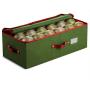 ZOBER Underbed Christmas Ornament Storage Boxes with Zippered Closure - Stores up to 36 Standard Christmas Ornaments 4 - Inch, and Xmas Holiday Accessories, Storage Container with Dividers