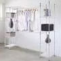 EnjoyShop Expandable Free Standing Closet Clothes Hanger Rack Premium and Sturdy Steel Framework